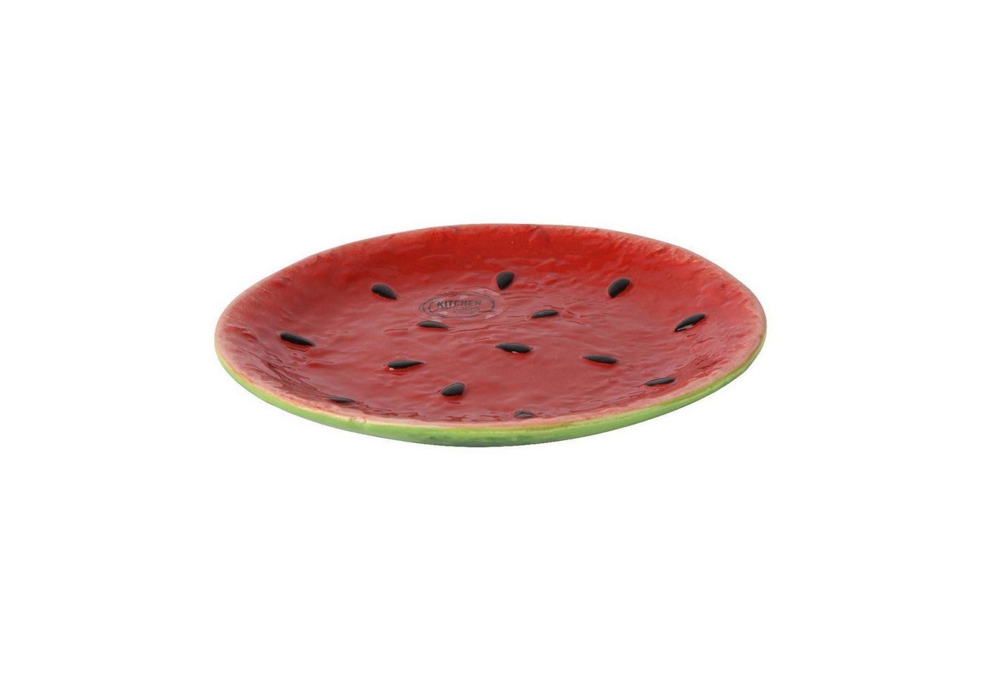 Kaemingk Dessertteller CITRI, Ø 16 cm, Rot, Grün, (1 St), Dolomit, Melonenform von Kaemingk