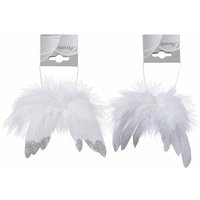 Kaemingk Federflügel am Draht 14 x 16 cm weiß Weihnachtsdeko von Kaemingk