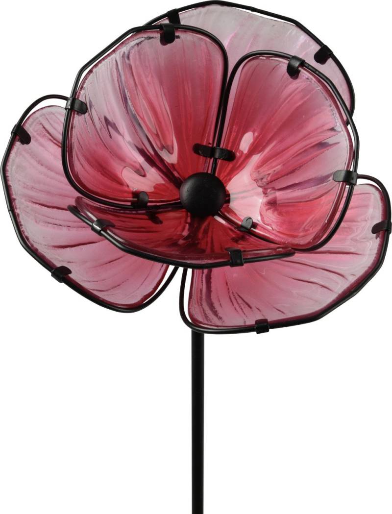Kaemingk Gartenstecker Blume Glas rosa 91 cm von Kaemingk