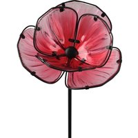 Kaemingk Gartenstecker Blume Glas rosa 91 cm von Kaemingk