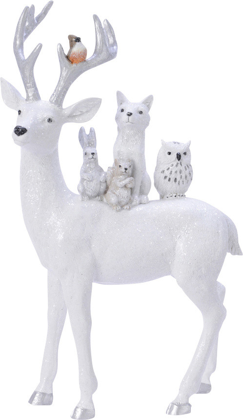 Kaemingk Hirsch Tiere auf Rücken weiß 1,15 x 24 x 40 cm Kaemingk Hirsch Tiere auf Rücken weiß 1,15 x 24 x 40 cm von Kaemingk