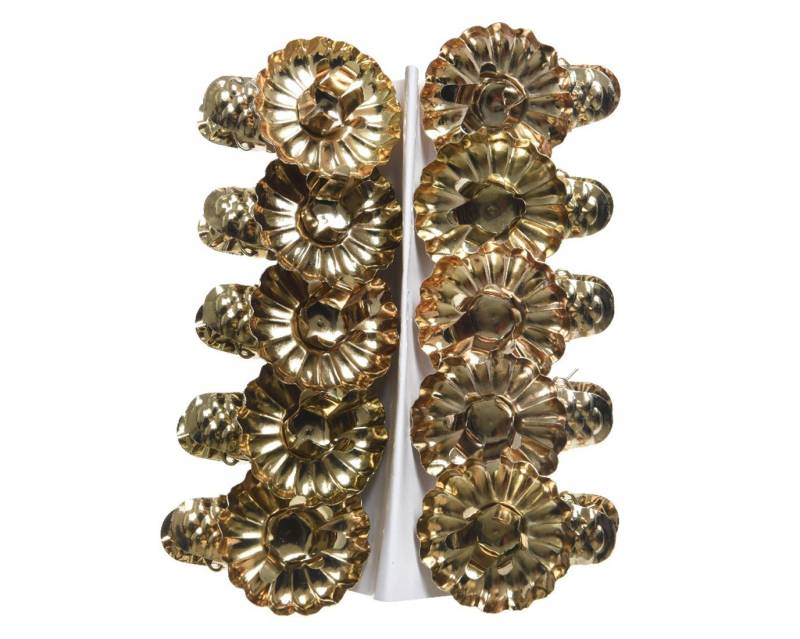 Kaemingk Kerzenhalter, Baumkerzenhalter Metall mit Clip in Zapfenform 10er Set gold von Kaemingk