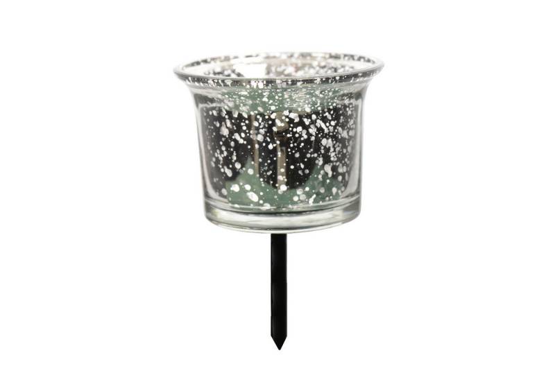 Kaemingk Kerzenhalter, Kerzenhalter zum Stecken 6x10cm Glas 1 Stück Antik Silber metallic von Kaemingk