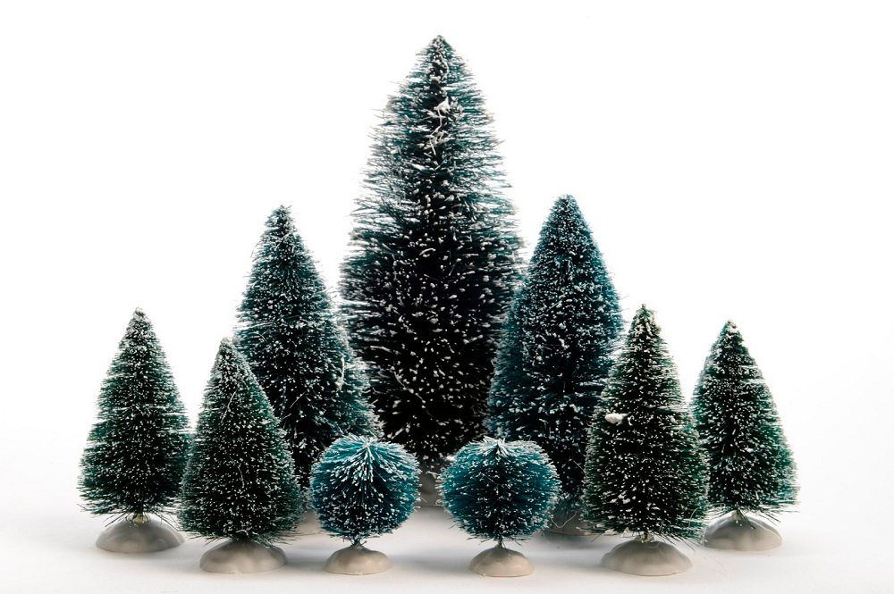 Kaemingk Künstlicher Weihnachtsbaum Bäume Kunstbäume mini Kiefer beschneit Winterlandschaft 9 tlg von Kaemingk