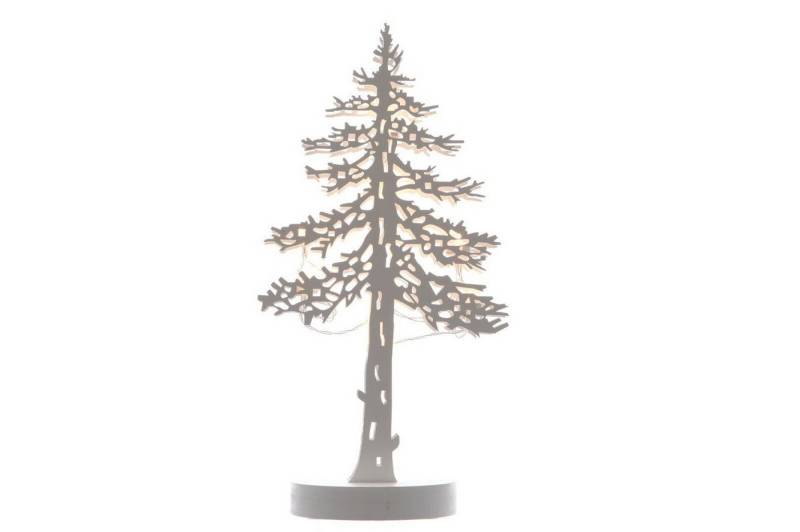 Kaemingk LED Baum LED Baum-Silhouette Lichtern Sperrholz weiß 35 cm batteriebetrieben von Kaemingk