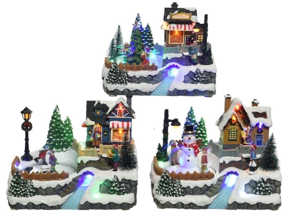 Kaemingk LED Dekolicht LED Winterlandschaft Karussell beweglichen Teilen batteriebetrieben von Kaemingk