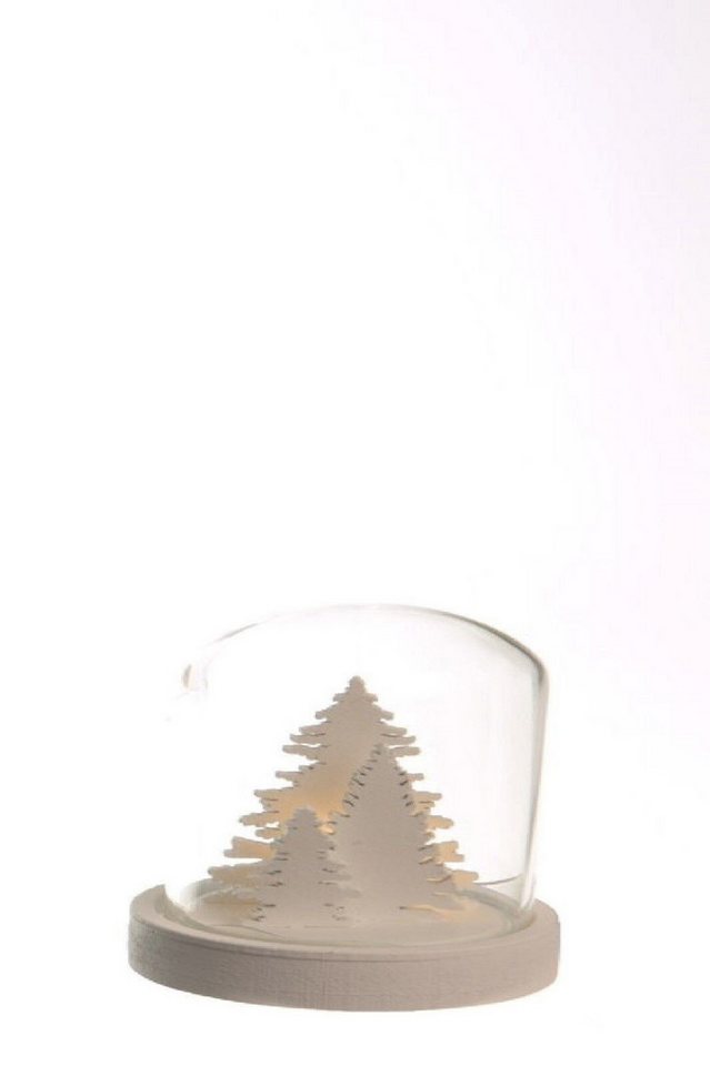 Kaemingk LED Dekoobjekt LED Holzhaus unter Glasglocke 9 cm batteriebetrieben von Kaemingk