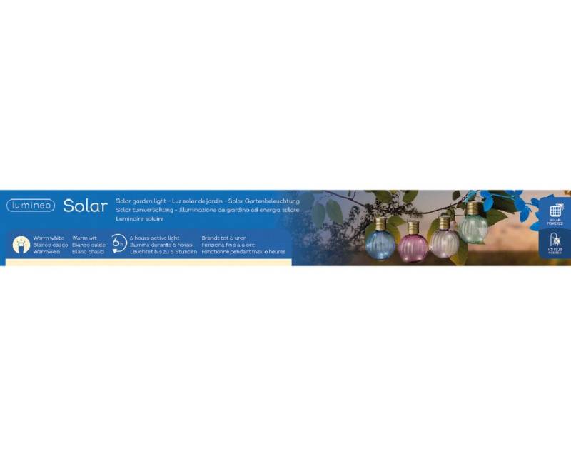 Kaemingk LED Gartenleuchte Solar Birne Plastik 4 Farben Dauerbetrieb Ø8cm H.11cm 4 Stück von Kaemingk