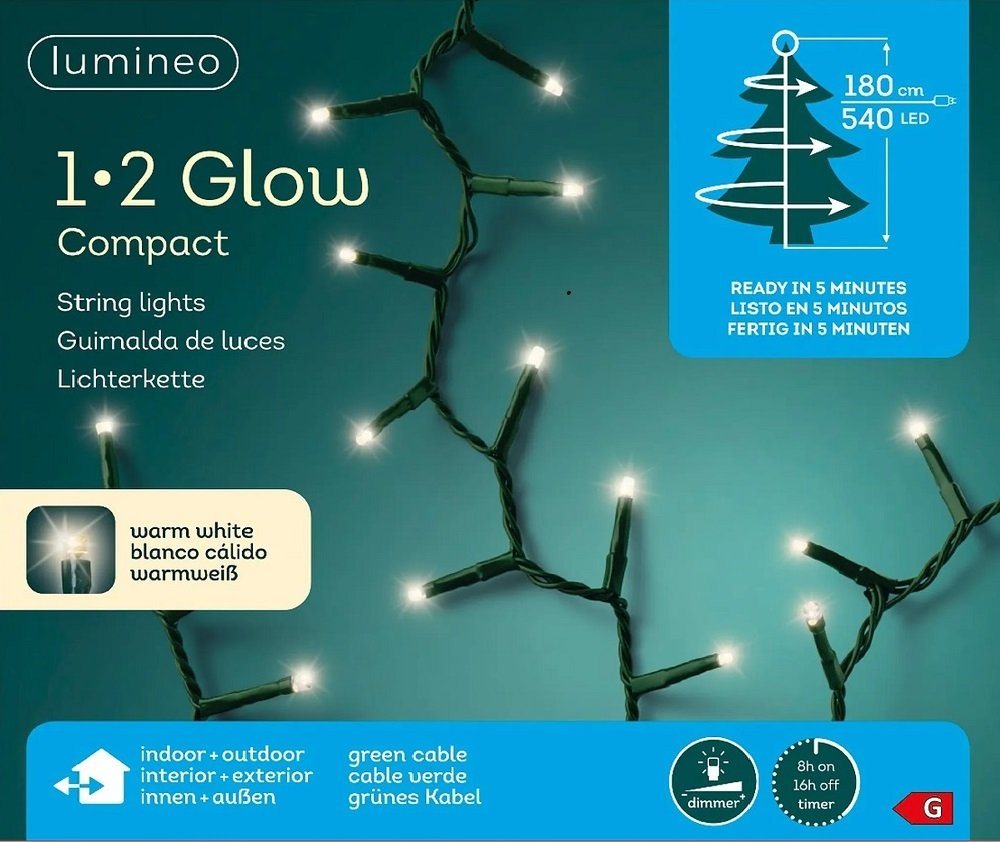 Kaemingk Lichterkette LED 1-2 Glow Lichterkette Timer8h Dimmer5F 1,8m 54 von Kaemingk