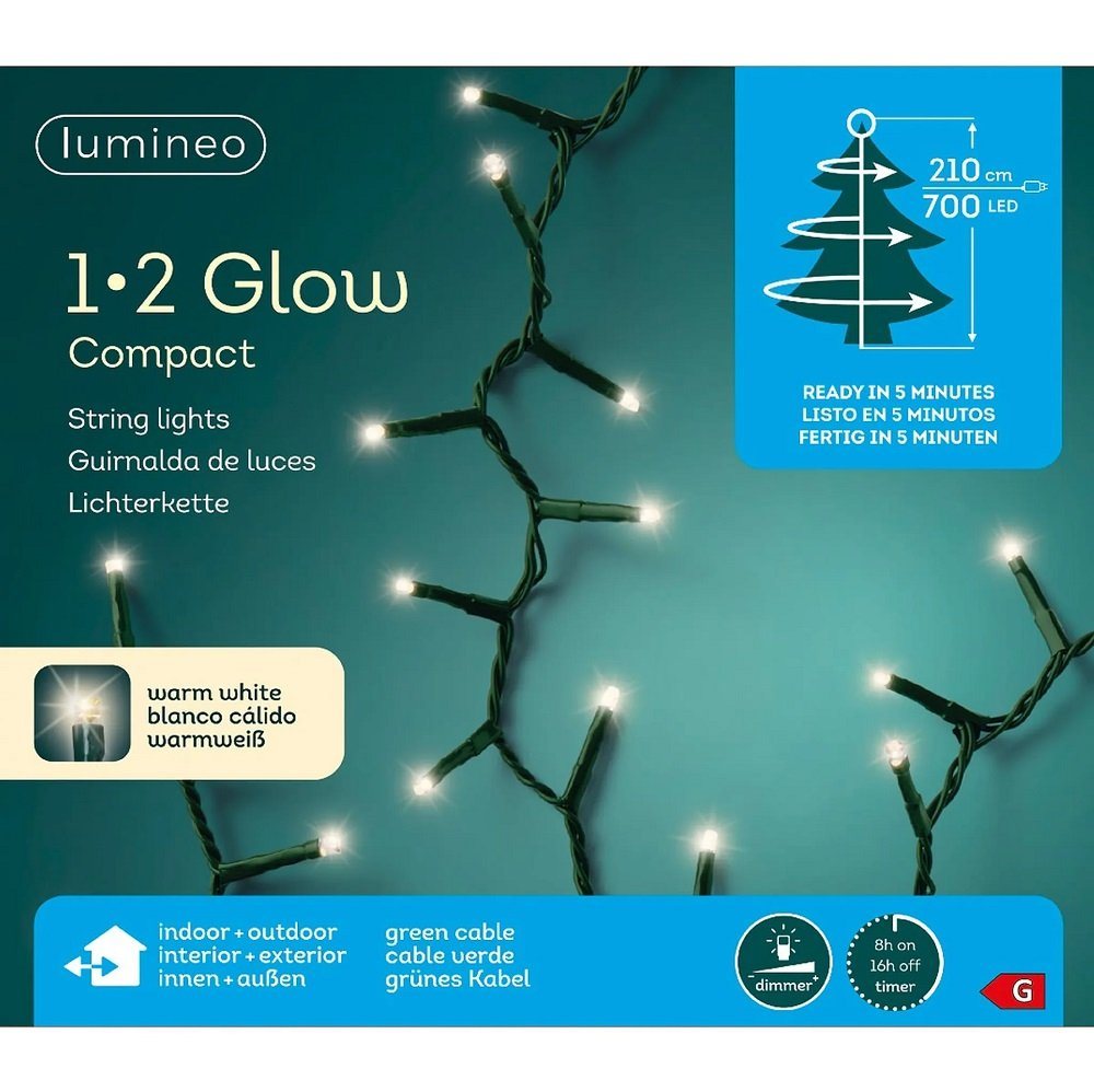 Kaemingk Lichterkette LED 1-2 Glow Lichterkette Timer8h Dimmer5F 2,1m 70 von Kaemingk