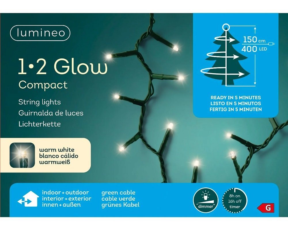 Kaemingk Lichterkette LED 1-2 Glow Lichterkette Timer8h Dimmer5F 400LED von Kaemingk