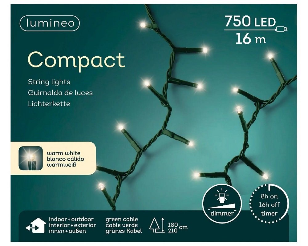 Kaemingk Lichterkette LED Compact Lichterkette Timer8h Dimmer5F 16m 750 von Kaemingk