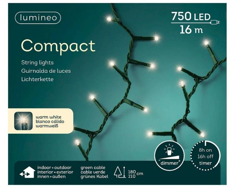 Kaemingk Lichterkette LED Compact Lichterkette Timer8h Dimmer5F 16m 750 von Kaemingk