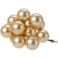 Kaemingk - Mini-Weihnachtskugeln Light Gold am Draht matt ø 2,5 cm aus Glas - 12er Set Kaemingk - Mini-Weihnachtskugeln Light Gold am Draht matt ø 2,5 cm aus Glas - 12er Set von Kaemingk