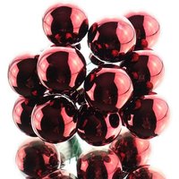 Kaemingk - Mini-Weihnachtskugeln Ox Blood am Draht glänzend ø 2,5 cm aus Glas - 12er Set von Kaemingk