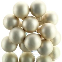 Kaemingk - Mini-Weihnachtskugeln Pearl beige am Draht matt ø 2,5 cm aus Glas - 12er Set von Kaemingk