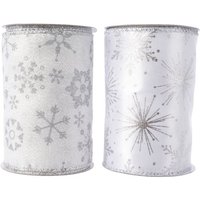 Kaemingk Polyesterband winterweiß. 270 cm gedrahtet Bastelmaterial von Kaemingk