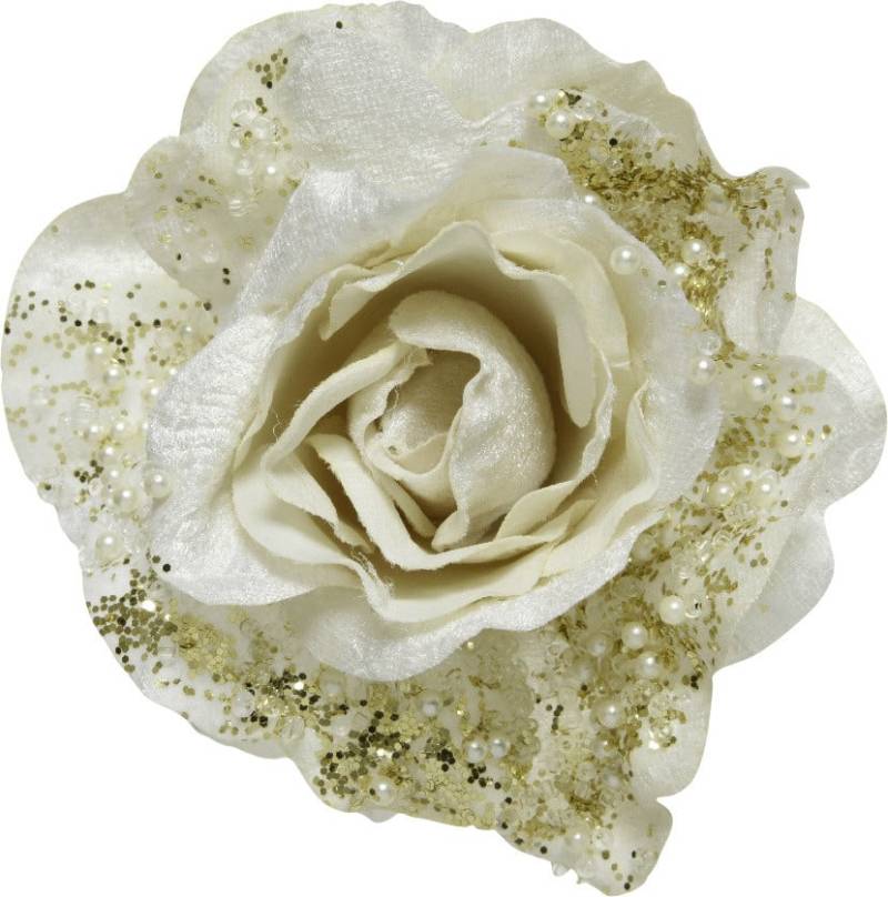 Kaemingk Rose auf Clip weiß von Kaemingk