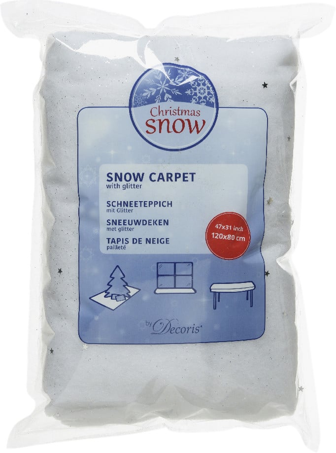 Kaemingk Schneeteppich weiß silber 120 x 80 cm von Kaemingk
