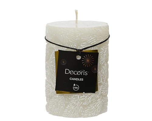 Kaemingk Stumpenkerze Paraffin 10cm - Kerze mit Tannenzweig Muster - selbstverlöschend - Zylinderkerze für Weihnachten - Weihnachtskerze Adventskerze Weiß Kaemingk Stumpenkerze Paraffin 10cm - Kerze mit Tannenzweig Muster - selbstverlöschend - Zylinderkerze für Weihnachten - Weihnachtskerze Adventskerze Weiß von Kaemingk
