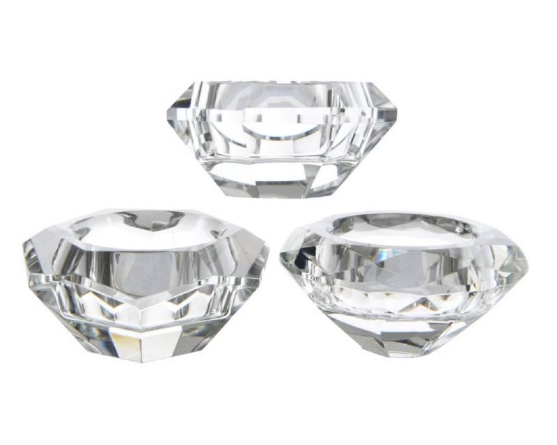 Kaemingk Teelichthalter Teelicht Glasteelicht Diamant klar Ø 7x 3,5 cm Stückpreis von Kaemingk