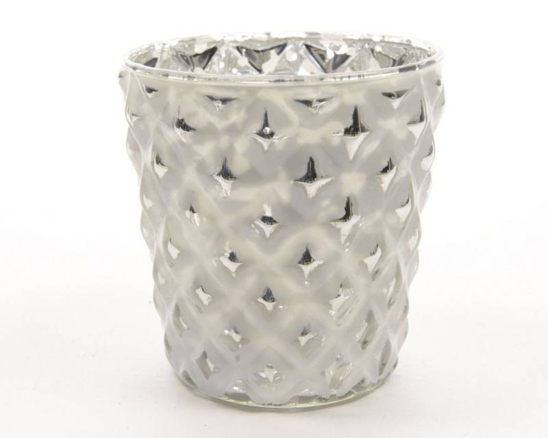 Kaemingk Teelichthalter Teelicht Windlicht Glas Teelichthalter silber Diamant antik 9cm von Kaemingk