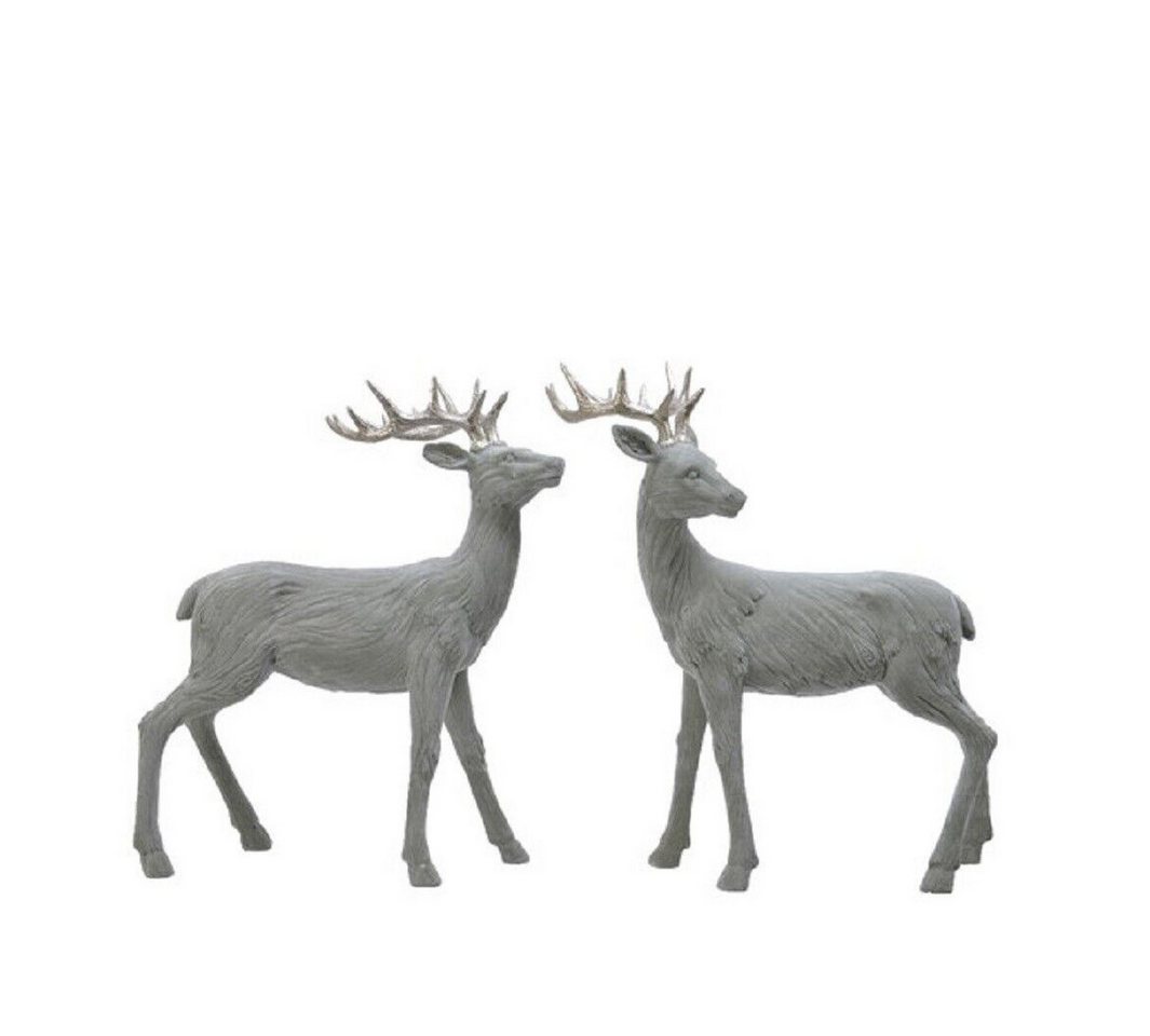 Kaemingk Weihnachtsfigur Hirsch Dekofigur Weihnachten Jagd Kunstoff grün 20x37x45 cm Stückpreis von Kaemingk