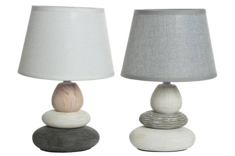 Kaemingk Tischleuchte Tischlampe Keramik mit Leinenschirm Stückpreis H 32 cm von Kaemingk