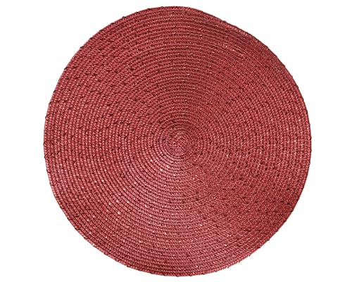 Kaemingk Tischset rund 38cm Kunststoff 1 Stück - abwaschbarer Tischuntersetzer Platzdeckchen - Platzset wiederverwendbar - Tischunterlage Esstisch - Placemat - Rot von Kaemingk