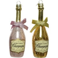 Kaemingk Weihnachtsbaumanhänger Flasche aus Glas mit Schleife Weihnachtsbaumanhänger von Kaemingk