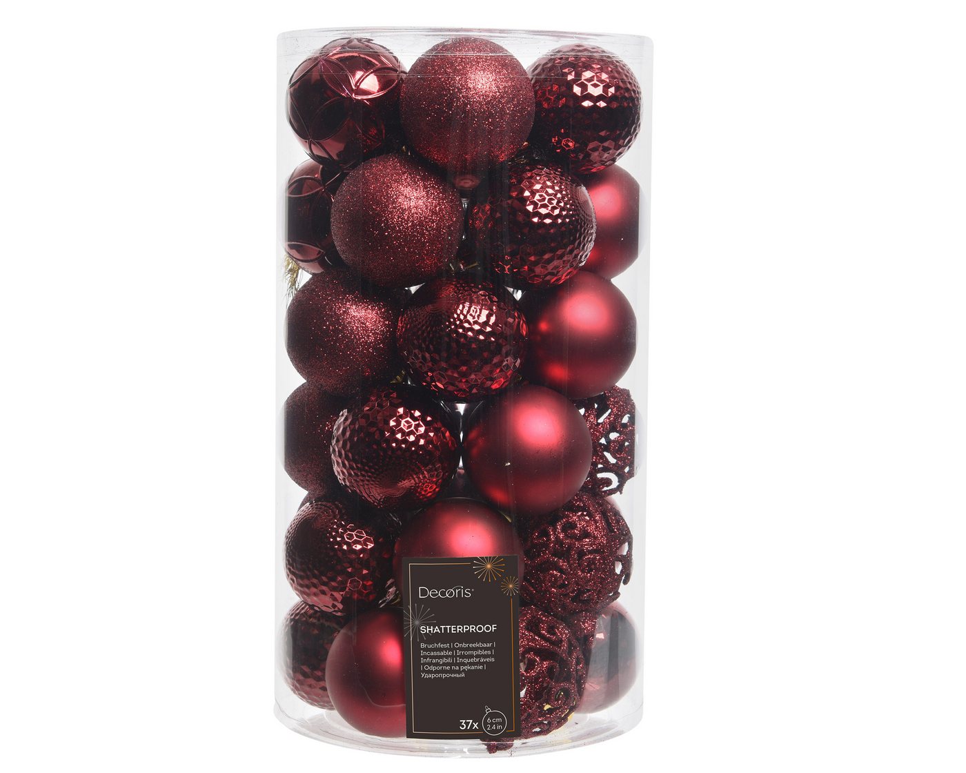Kaemingk Weihnachtsbaumkugel, Weihnachtskugeln Kunststoff Ornamente 6cm 37er Set - Ochsenblut Kaemingk Weihnachtsbaumkugel, Weihnachtskugeln Kunststoff Ornamente 6cm 37er Set - Ochsenblut von Kaemingk