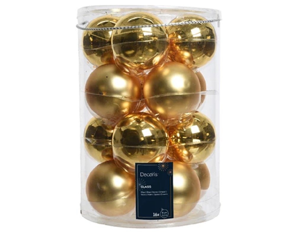 Kaemingk Weihnachtsbaumkugel Christbaumkugeln Weihnachtskugeln Glas Ø 8 cm hell gold matt/glänzend von Kaemingk