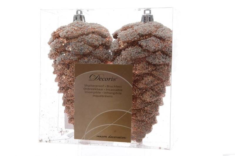 Kaemingk Weihnachtsbaumkugel Weihnachtskugel Tannenzapfen 2er Set mandel Glitze von Kaemingk