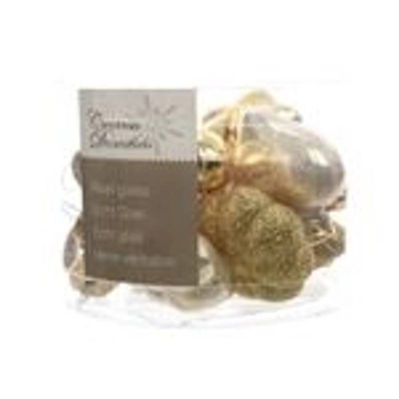 Kaemingk Weihnachtsbaumkugeln Glas Blueten Sterne Herzen Zapfen 12 Stueck Gold von Kaemingk