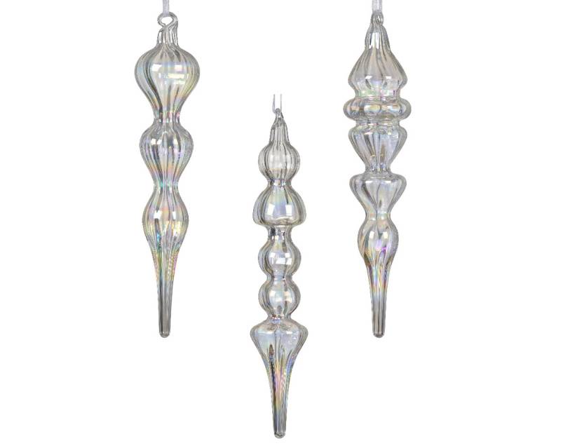 Kaemingk Weihnachtsbaumkugeln Glas transparent/ iris von Kaemingk