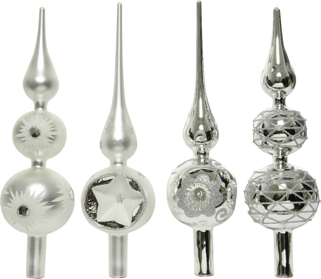 Kaemingk Weihnachtsbaumspitze Glas silber 31 cm von Kaemingk