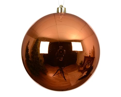 Kaemingk Weihnachtskugel Kunststoff 14cm x 1 Stück groß & bruchsicher - Christbaumkugeln XXL Weihnachtsbaumkugeln für Weihnachten - Christbaumschmuck & Weihnachtsbaumschmuck Orange von Kaemingk