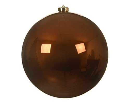 Kaemingk Weihnachtskugel Kunststoff 20cm x 1 Stück Christbaumkugeln XXL bruchsicher braun Kupfer orange Zimt von Kaemingk