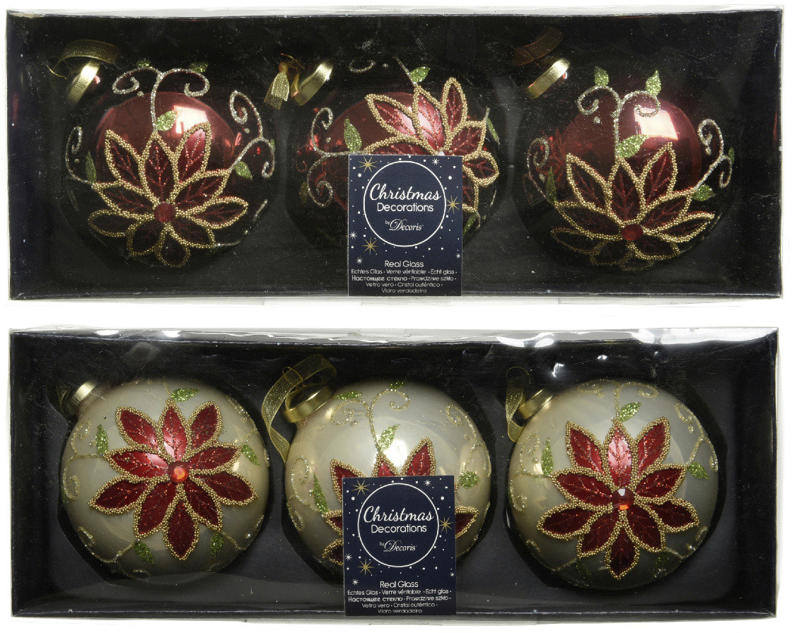 Kaemingk Weihnachtskugel aus Glas Ø 8 cm - 3 Stück verschiedene Farben Kaemingk Weihnachtskugel aus Glas Ø 8 cm - 3 Stück verschiedene Farben von Kaemingk