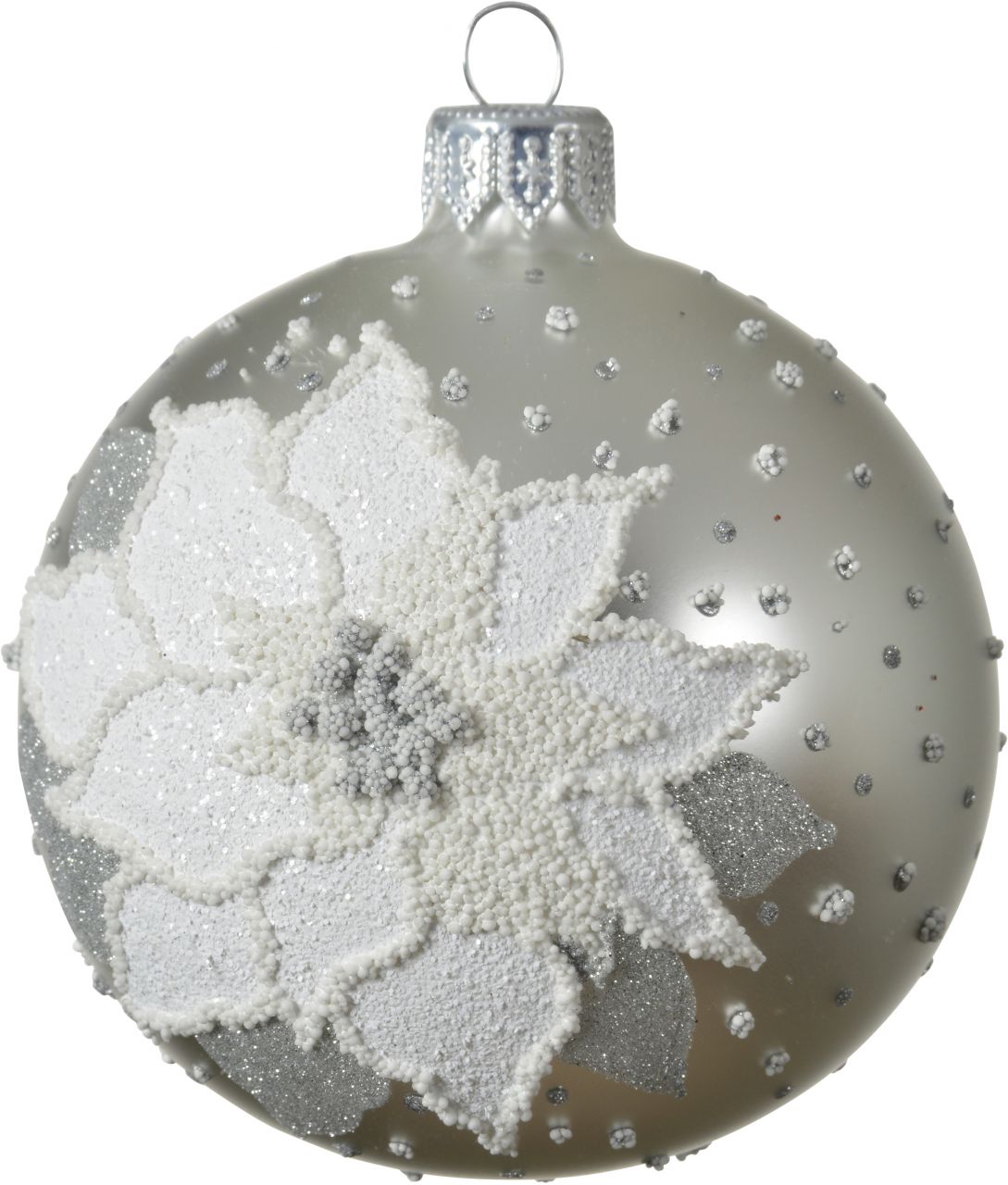 Kaemingk Weihnachtskugel aus Glas Ø 8 cm silber von Kaemingk