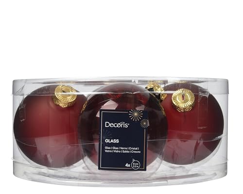 Kaemingk Weihnachtskugeln Glas 8cm 4 Stück - matt & glänzend - Große Christbaumkugeln Weihnachtsbaumkugeln für Weihnachten - Christbaumschmuck & Weihnachtsbaumschmuck - Ochsenblut Kaemingk Weihnachtskugeln Glas 8cm 4 Stück - matt & glänzend - Große Christbaumkugeln Weihnachtsbaumkugeln für Weihnachten - Christbaumschmuck & Weihnachtsbaumschmuck - Ochsenblut von Kaemingk