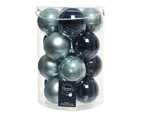 Kaemingk Weihnachtskugeln Glas 8cm x 16 Stück Christbaumkugeln Mix blau hellblau dunkelblau Kaemingk Weihnachtskugeln Glas 8cm x 16 Stück Christbaumkugeln Mix blau hellblau dunkelblau von Kaemingk