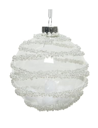 Kaemingk Weihnachtskugeln Glas 8cm x 3 Stück mit Pompons gefüllt Perlen Streifen Muster Christbaumkugeln klar Kaemingk Weihnachtskugeln Glas 8cm x 3 Stück mit Pompons gefüllt Perlen Streifen Muster Christbaumkugeln klar von Kaemingk
