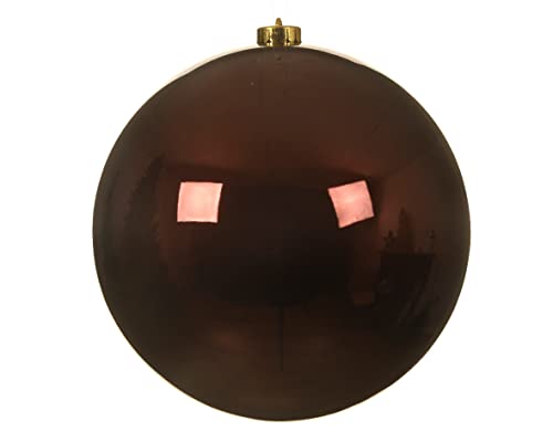 Kaemingk Weihnachtskugeln Kunststoff 20cm x 1 Stück Christbaumkugeln XXL bruchsicher Dunkelbraun Rotholz von Kaemingk