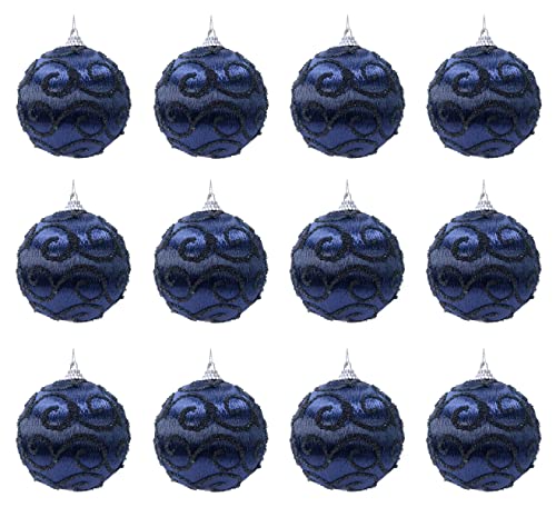 Kaemingk Weihnachtskugeln Kunststoff 8cm x 12 Stück Ranken Motiv Styropor Christbaumkugeln dunkelblau Kaemingk Weihnachtskugeln Kunststoff 8cm x 12 Stück Ranken Motiv Styropor Christbaumkugeln dunkelblau von Kaemingk