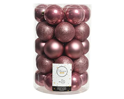 Kaemingk Weihnachtskugeln Kunststoff 8cm x 34 Stück Christbaumkugeln Set bruchsicher Altrosa Samtpink Kaemingk Weihnachtskugeln Kunststoff 8cm x 34 Stück Christbaumkugeln Set bruchsicher Altrosa Samtpink von Kaemingk
