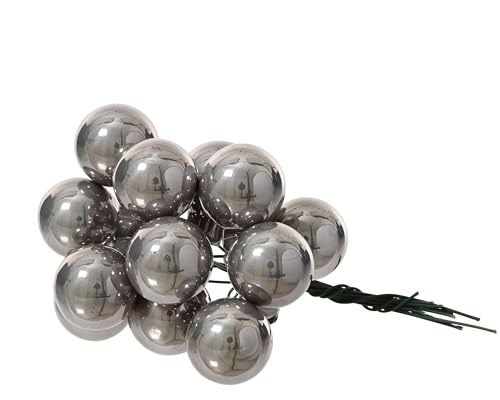 Kaemingk Weihnachtskugeln am Draht Glas 2cm x 12 Stück Spiegelbeeren Glanz - kleine Dekokugeln - Christbaumschmuck & Weihnachtsdeko - Zart Grau Kaemingk Weihnachtskugeln am Draht Glas 2cm x 12 Stück Spiegelbeeren Glanz - kleine Dekokugeln - Christbaumschmuck & Weihnachtsdeko - Zart Grau von Kaemingk