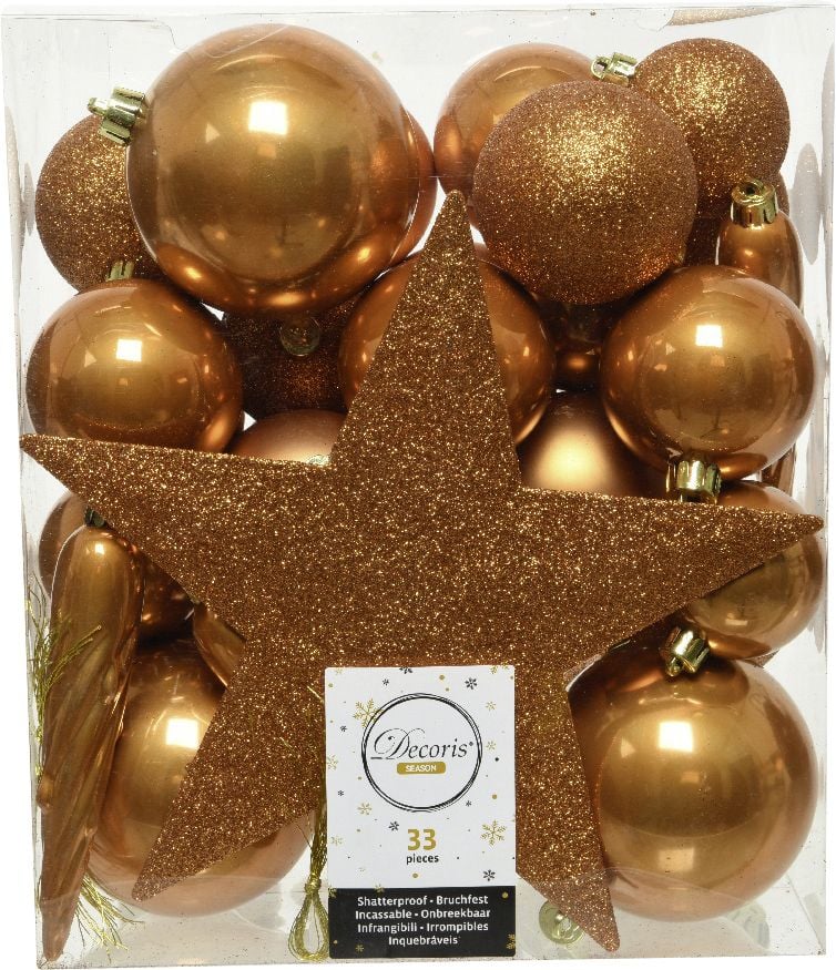 Kaemingk Weihnachtskugeln bruchfest, langlebig, bernstein 33 Kugeln + Stern Kaemingk Weihnachtskugeln bruchfest, langlebig, bernstein 33 Kugeln + Stern von Kaemingk