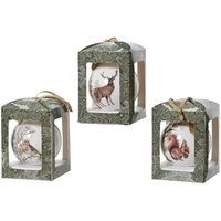 Weihnachtskugeln mit Tieren polyfoam 10 x 10 x 10.5 cm Hängedekoration von Kaemingk