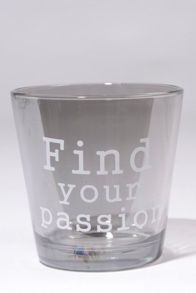 Kaemingk Windlicht Kaemingk Windlicht Glas Find Your Passion grau von Kaemingk